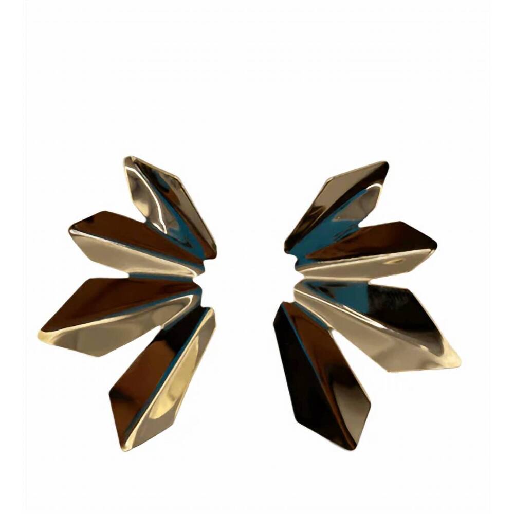 NEW SHEILA FAJL women's many moon studs earrings in shiny gold